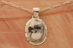 Genuine White Buffalo Turquoise Navajo Pendant